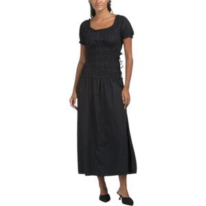 LUNA SKIES Puff Sleeve Poplin Dress